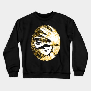 Punk Fashion Style Oval Gold Glowing Girl Crewneck Sweatshirt